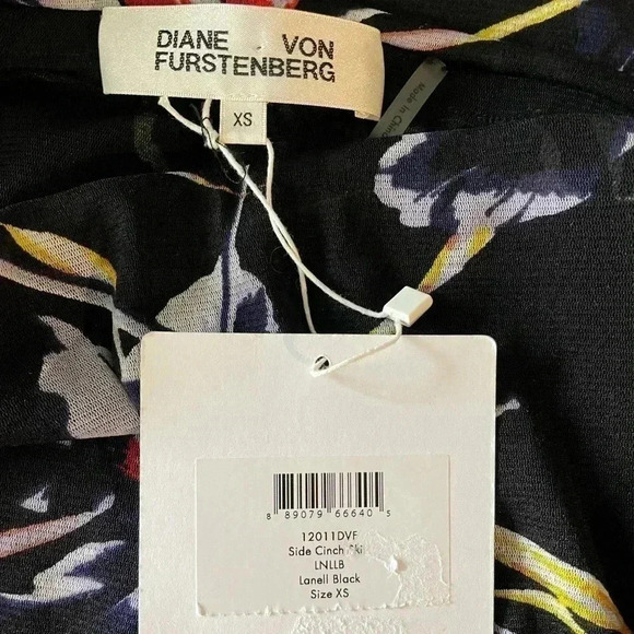 Diane Von Furstenburg black floral lanell skirt sz XS - Picture 4 of 5